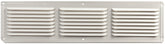 Master Flow EAC16X4W Undereave Vent, 4 in L, 16 in W, 26 sq-ft Net Free Ventilating Area, Aluminum, White